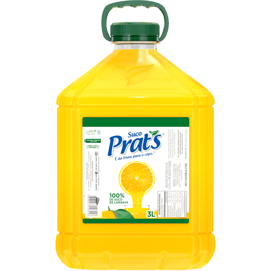 BEB. SUCO PRATS LARANJA C/3 LT